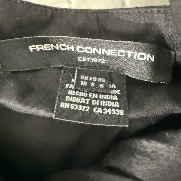French Connection Wrap Halter Dress Black & White Size 6, 52% Viscose 48% Linen - Picture 5 of 11